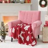 Christmas Throw Blanket For Couch - Christmas Decorations Gifts For Women, Warm Throw Blanket, Red 50"X60" - 2 of 4