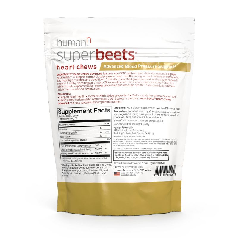 SuperBeets Advanced Heart Chews with COQ10 - Acai Berry - 60ct, 3 of 13