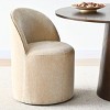Modern Dining Chairs Set of 2 Chenille Upholstered Dining Chair with Wheels Round Dining Room Chair for Kitchen,Dining Room -Tanpinhause - 4 of 4