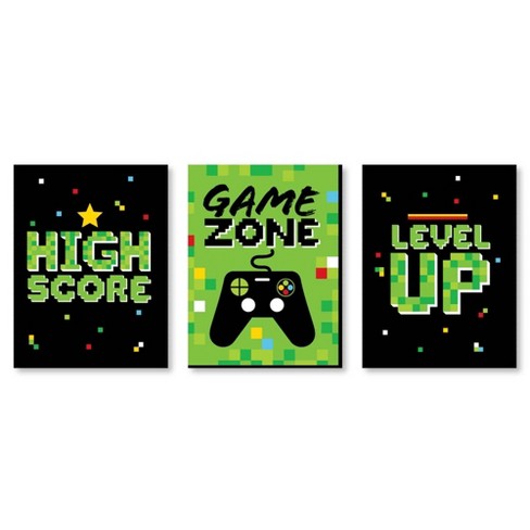 Big Dot Of Happiness Game Zone - Nursery Wall Art And Pixel Video ...