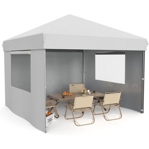10x10FT Pop Up Canopy Tent, Folding Tent Shelter with 4 Removable Sidewalls, Easy Setup Outdoor Canopy, Height Adjustable Shelter Gazebos - 1 of 4