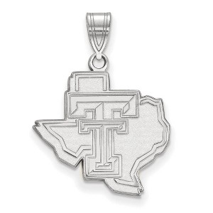 Black Bow Jewelry 10k White Gold Texas Tech Red Raiders NCAA Large Pendant - 1 of 3