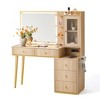Makeup Vanity Desk with Mirror, Adjustable 3-Color LED and Charging Outlet - 2 of 4