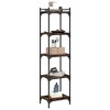 vidaXL 5-Tier Bookcase in Smoked Oak - Engineered Wood and Metal Frame - 3 of 4