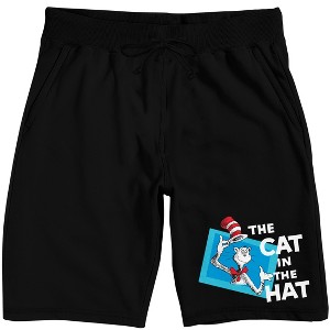 Dr. Seuss The Cat in the Hat Men's Black Lounge Shorts - 1 of 4