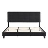 King Size Bed, Fabric Upholstered Platform Bed Frame With Linen Fabric Headboard, No Box Spring Needed, Wood Slat Support - 4 of 4