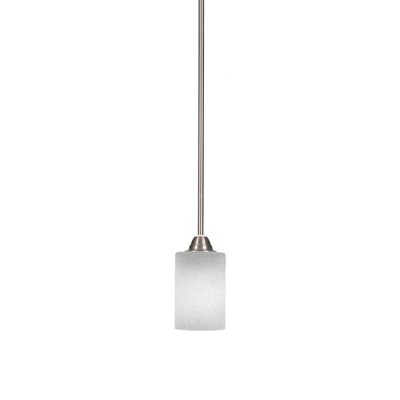 Toltec Lighting Paramount 1 - Light Pendant in  Brushed Nickel with 4" White Muslin Shade