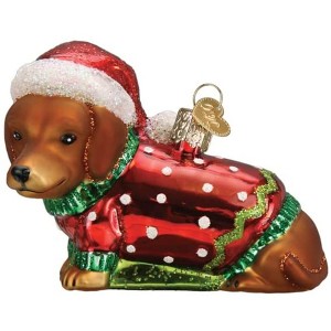 Old World Christmas Blown Glass Ornament for Christmas Tree, Dashing Dachshund Puppy - 1 of 4