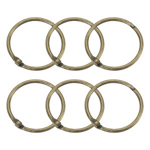 Unique Bargains Carbon Steel Loose Leaf Binder Snap Shower Curtain Rings 6 Pcs - 1 of 4