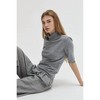 Women's Half Sleeve Cashmere Blend Turtleneck Top - CRESCENT - 3 of 3