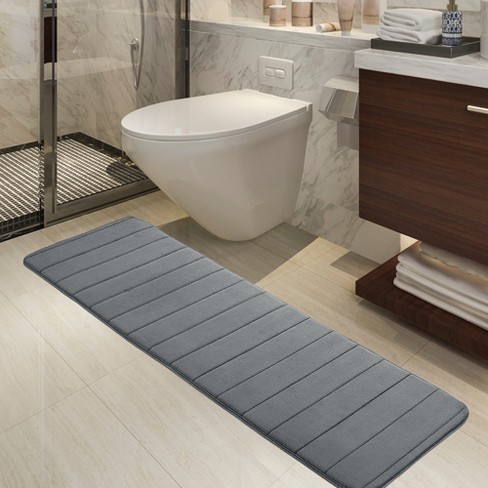 Piccocasa Absorbent Soft Long Washable Non-slip Memory Foam Bath Tub Mat  Floor Runner Rug Dark Grey 16 X 47 : Target
