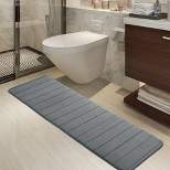 PiccoCasa Absorbent Soft Long Washable Non-Slip Memory Foam Bath Tub Mat Floor Runner Rug