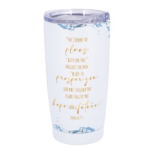 Elanze Designs For I Know The Plans Hope Future Marble Wrap-Around Design 20 Ounce Stainless Steel On-The-Go Coffee Mug, Thermal Travel Tumbler with - 1 of 4