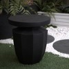 NicBex Modern Terrazzo-Style Outdoor Side Table, Multi-Use Patio End Table & Garden Stool, Hourglass-inspired Geometric Design Garden Conner Table - 3 of 4