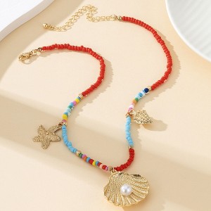 Anna-Kaci Women's Layered Beaded & Chain Necklace Set - 1 of 4