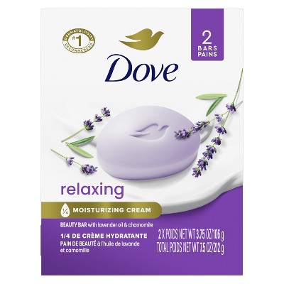 Dove Beauty Bar Gentle Skin Cleanser Relaxing Lavender, 3.75 oz, 2 Bars