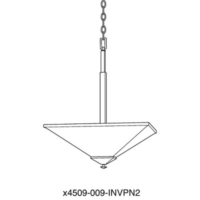 Progress Lighting, Clifton Heights, 2-Light Inverted Pendant, Antique Bronze, Etched Square Glass Shade