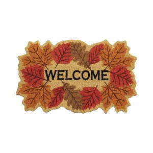 VCNY 1'6"x2'6" Welcome Leaf Outdoor Coir Doormat - 1 of 4