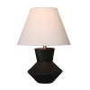 SAGEBROOK HOME 23" Ribbed Totem Table Lamp Black/White: Ceramic Base, Linen Shade, UL Listed - image 2 of 2