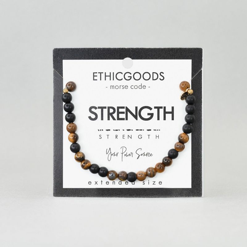 ETHIC GOODS Men's 6mm Morse Code Extended Bracelet [STRENGTH], 3 of 9