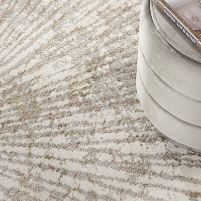 Gray and Gold Abstract 8' x 10' Synthetic Area Rug