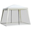 Cesicia 10'x10' Outdoor Canopy Tent with Mesh Sidewalls, Patio Tents for Parties, White - 2 of 4