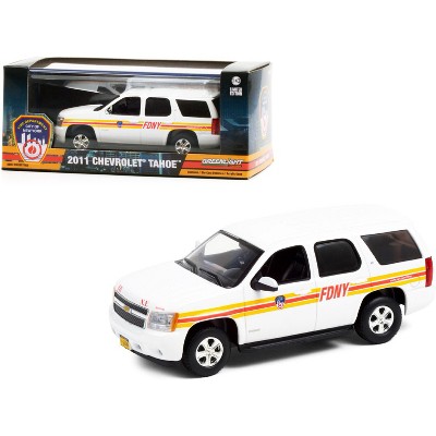 2011 Chevrolet Tahoe White with Stripes FDNY "Fire Department City of New York" 1/43 Diecast Model Car by Greenlight