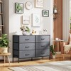 Wide Dresser with 6 Drawers, Fabric TV Stand for 50 Inch TV, Metal Frame, Wooden Top, Fabric Storage Dresser for Bedroom, Hallway, Entryway, - 2 of 4