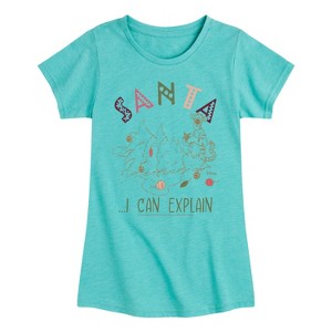 Girls' - Winnie the Pooh - Tigger Christmas - Santa I Can Explain Fitted Short Sleeve Graphic T-Shirt - 1 of 4