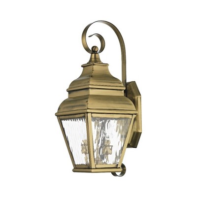 Antique Brass 21.5" Dimmable Outdoor Wall Lantern
