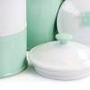Gibson Stoneware Canister and Lid 3 Piece Set in Mint and White - 3 of 4