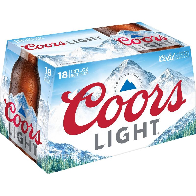 Coors Light Beer - 18pk/12 fl oz Bottles, 1 of 9