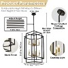 BAOURE 17.32" Black Lantern Tiered Pendant Light Fixture, 4 Light Modern Farmhouse Chandelier, Industrial Chandeliers for Living Room Kitchen Island - 4 of 4