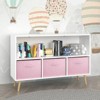 RISOKEYS Kids Bookshelf with 3 Collapsible Fabric Drawers - Toy Storage Organizer for Nursery,Playroom,Bedroom - 2 of 4