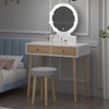 Vanity Desk, Makeup Table with Stool and Drawers, Makeup Vanity Desk with Light, for Living Room, Bedroom, Powder Room, White - 4 of 4
