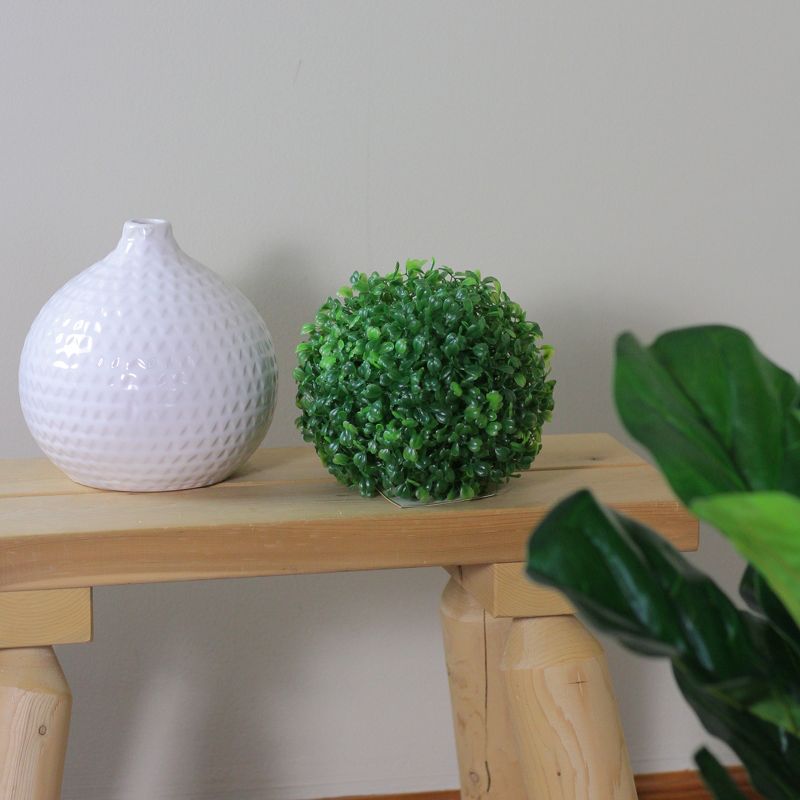 Northlight 9" Two Tone Green Artificial Boxwood Topiary Garden Sphere, 2 of 5