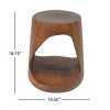 16'' Round MGO Side Table, Outdoor Side Table with Hollow Design, Weather Resistant End Table for Patio Yard Balcony Garden Bedside-Coolbibila - 3 of 4