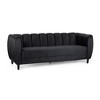Elegant Velvet 3-Seater Sofa, Jewel-Tone Upholstery, Shell Design, Tonal Piping for Living Room - 2 of 4