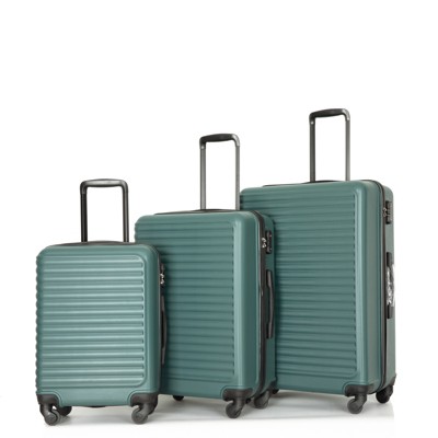 3 Piece Lightweight Luggage Set with 360° Spinner Wheels & TSA Lock, Nesting Suitcases 20/24/28 Inch for Travel, 2 Hooks & Expandable Storage, Green