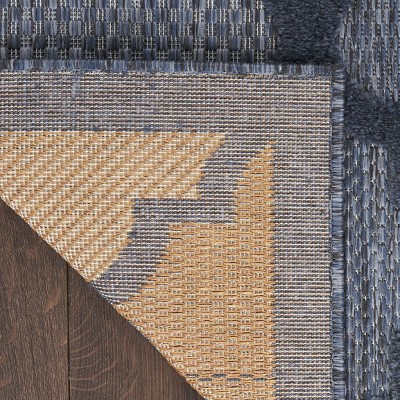 Navy Blue Trellis Synthetic Flat Woven 7' x 10' Area Rug