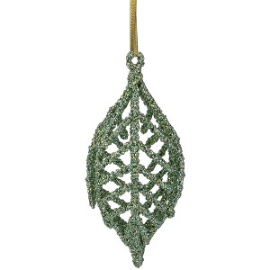 Northlight 6.5" Green 3-D Glittered Iron Wire Finial Christmas Ornament - 1 of 3