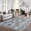 Washable Modern Geometric Rug Non Slip Low Pile Rug Throw Floor Cover Foldable Indoor Carpet for Living Room Bedroom - 2 of 4