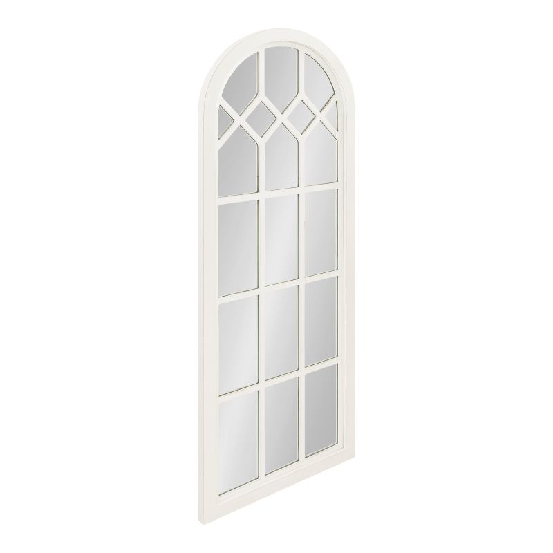 Kate and Laurel Gilcrest Arch Wood Windowpane Mirror, 18x47, White, 1 of 8