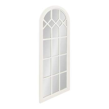 Kate and Laurel Gilcrest Arch Wood Windowpane Mirror, 18x47, White