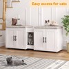 Homhougo Cat Litter Box Enclosure for 2 Cats, Furniture with Double Room,Hidden Double Litter Box Enclosure Furniture - 3 of 4
