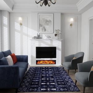 Moroccan Area Rug 5x7 Machine Washable Non-Slip Living Room Rugs, Geometric Print Modren Carpet for Bedroom Dining Office Entryway - 1 of 4