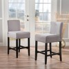 Armless Counter Stool (Set of 2) with Fabric Cushioned Seat and Solid Wood Frame for Kitchen, Dining Area, or Home Bar - 2 of 4