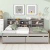 Streamdale Full Bed with Side Bookcase, Drawers,Grey - 3 of 4