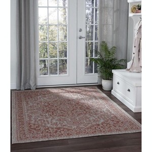 Acekool Indoor Outdoor Area Rug, Non-Slip Stain Resistant Textured Weave Carpet for Patio, Deck, Living Room, Easy Care - 1 of 4