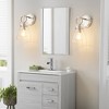 POWLIG 11.42-in 1-Light Nickel Modern Industrial Wall Sconces with Cone Clear Glass Shade (Set of 2) - 4 of 4